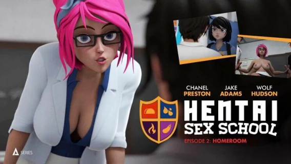 Adult Time Animation | Hentai Sex School Episode 2 : Homeroom (Jake Adams, Wolf Hudson, April Oneil)