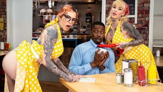 Brazzers | Cock N' Roll Diner Disaster (Chantal Danielle, Isiah Maxwell, Kitty Quinn)