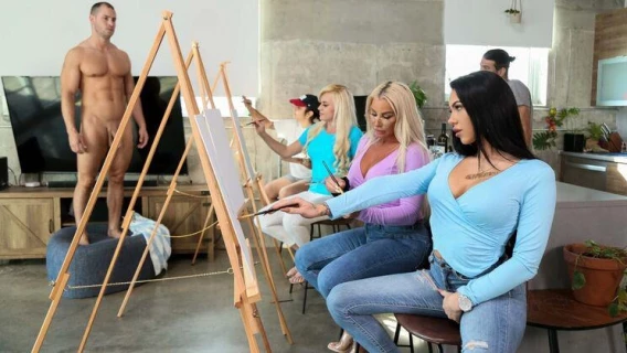 Brazzers | Sip And Paint And Suck Cock (MJFresh, Duncan Saint, Robbin Banx)