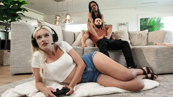 Hot Girls Game | Gamer Girl Controls The Cock (Kira Noir, James Angel)
